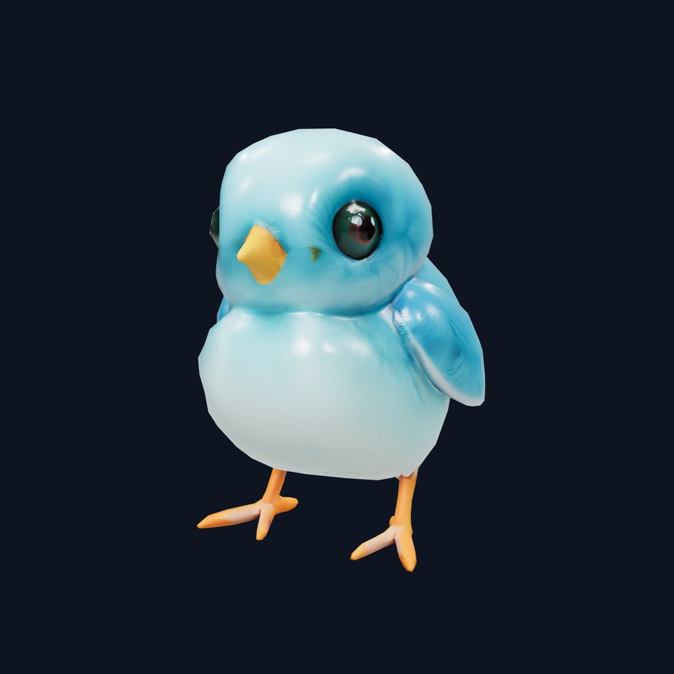 Adorable Bluebird Fluffy model pack